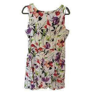 ALYX Dress, White, Floral, Sleeveless, Zip, Lined